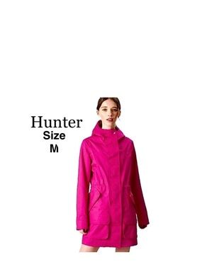 Hunter Original Cotton RainCoats Waterproof Jackets pink size M ⭐️⭐️⭐️⭐️